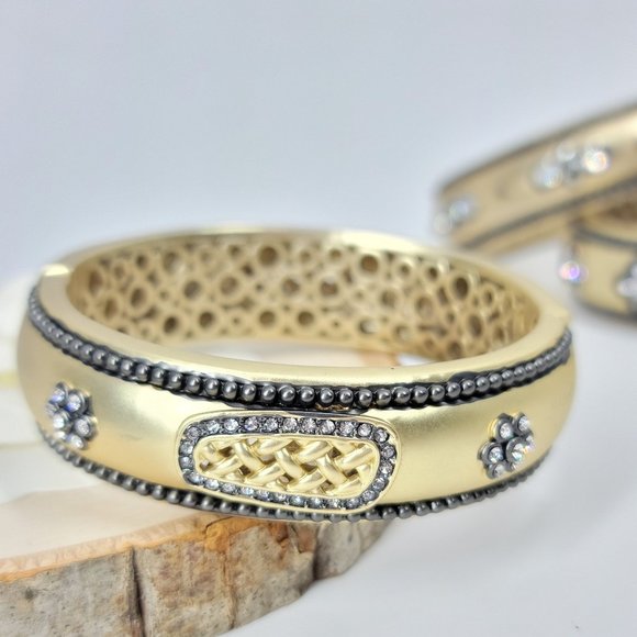 NWT Art Deco Pave CZ Hinged Magnetic Cuff Bangle - Picture 6 of 15